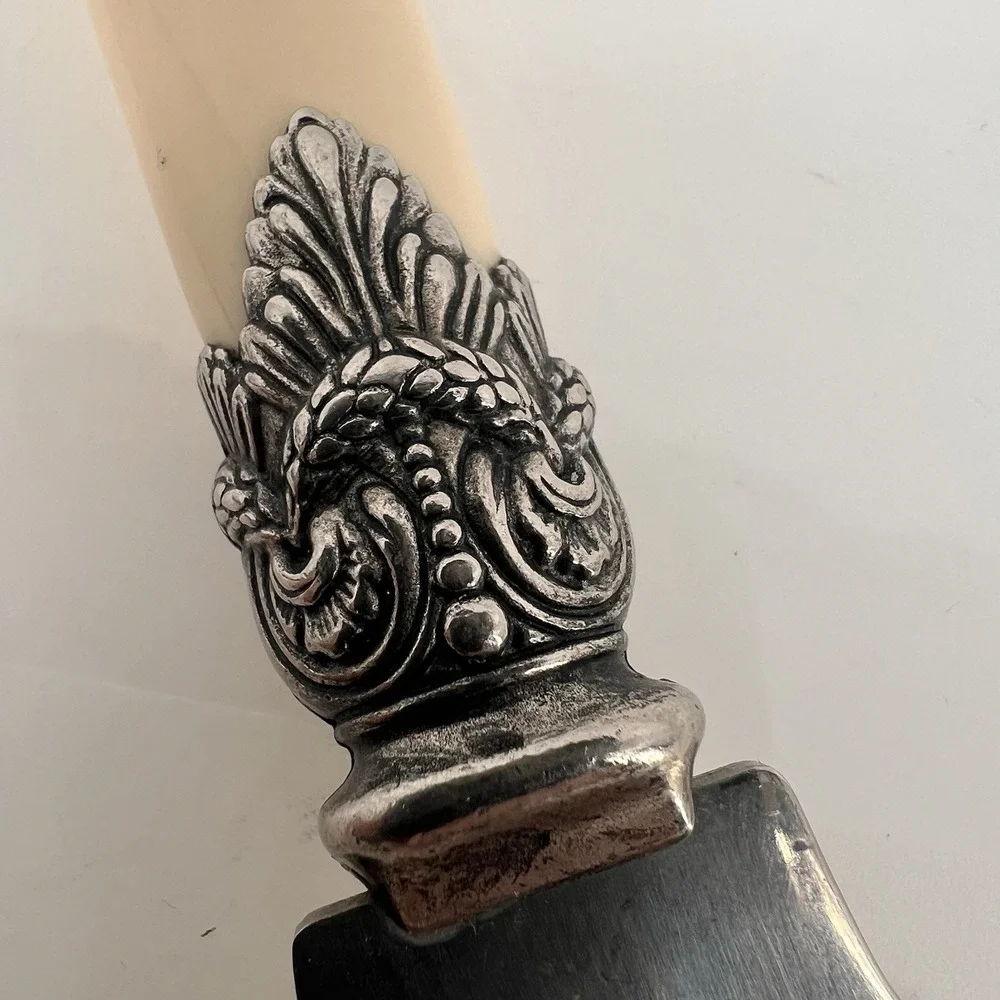 Vintage INOX 18/10 Bottle Opener‎ Ornate Metal Cream Handle Barware Bar